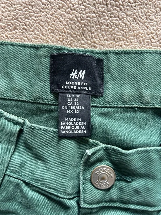 H&M Dark Green Straight-Leg Jeans - Picture 3 of 7